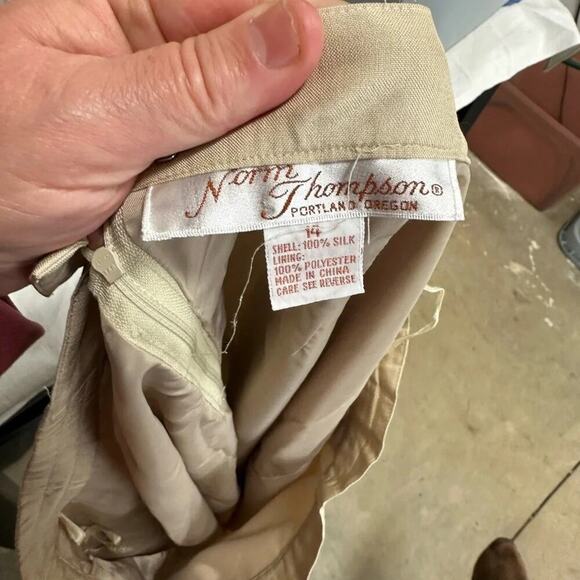 Vintage Norm Thompson Silk Pencil Skirt - Picture 3 of 4